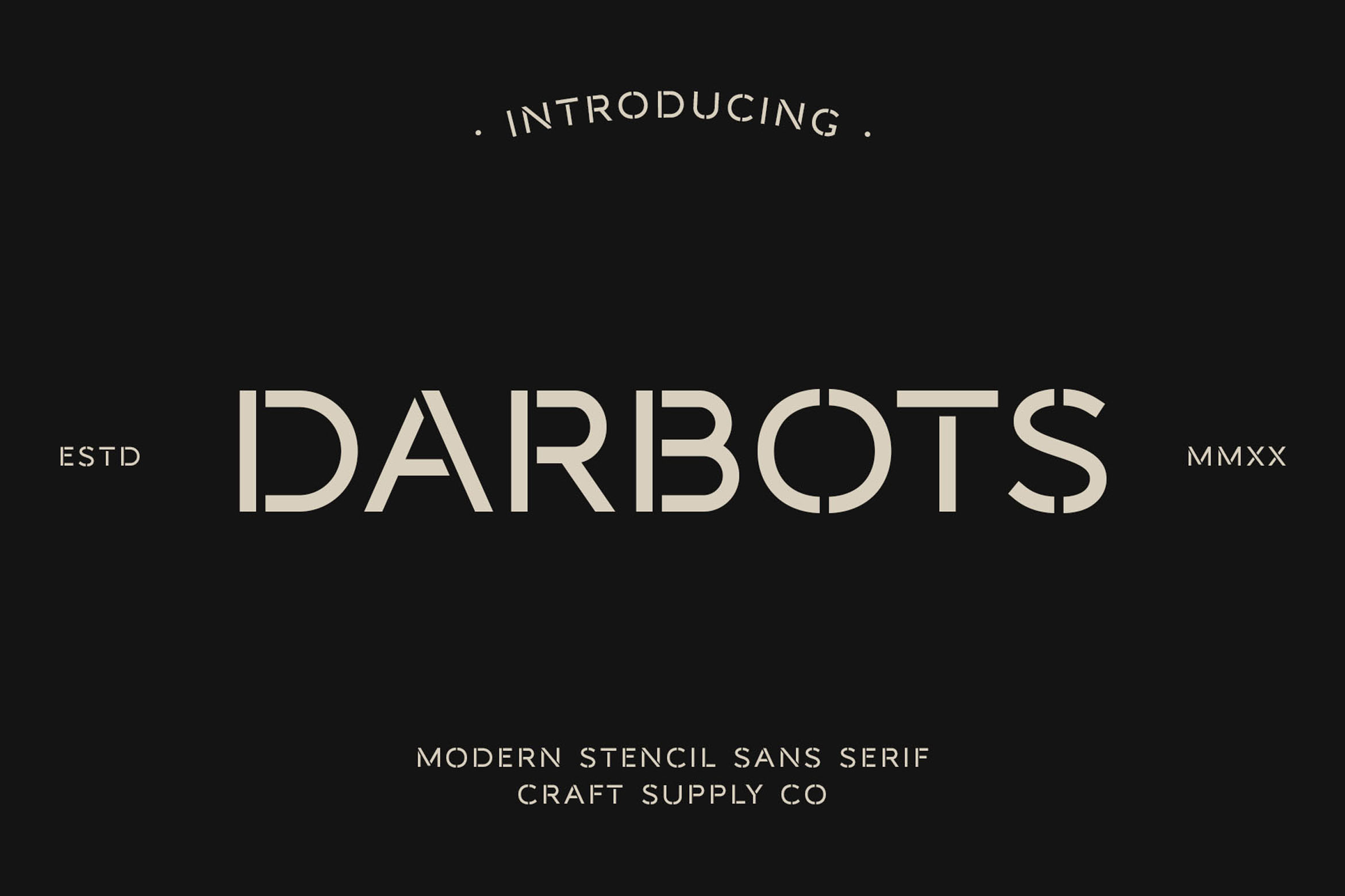 Darbots – Modern Stencil Sans Serif – Craft Supply Co