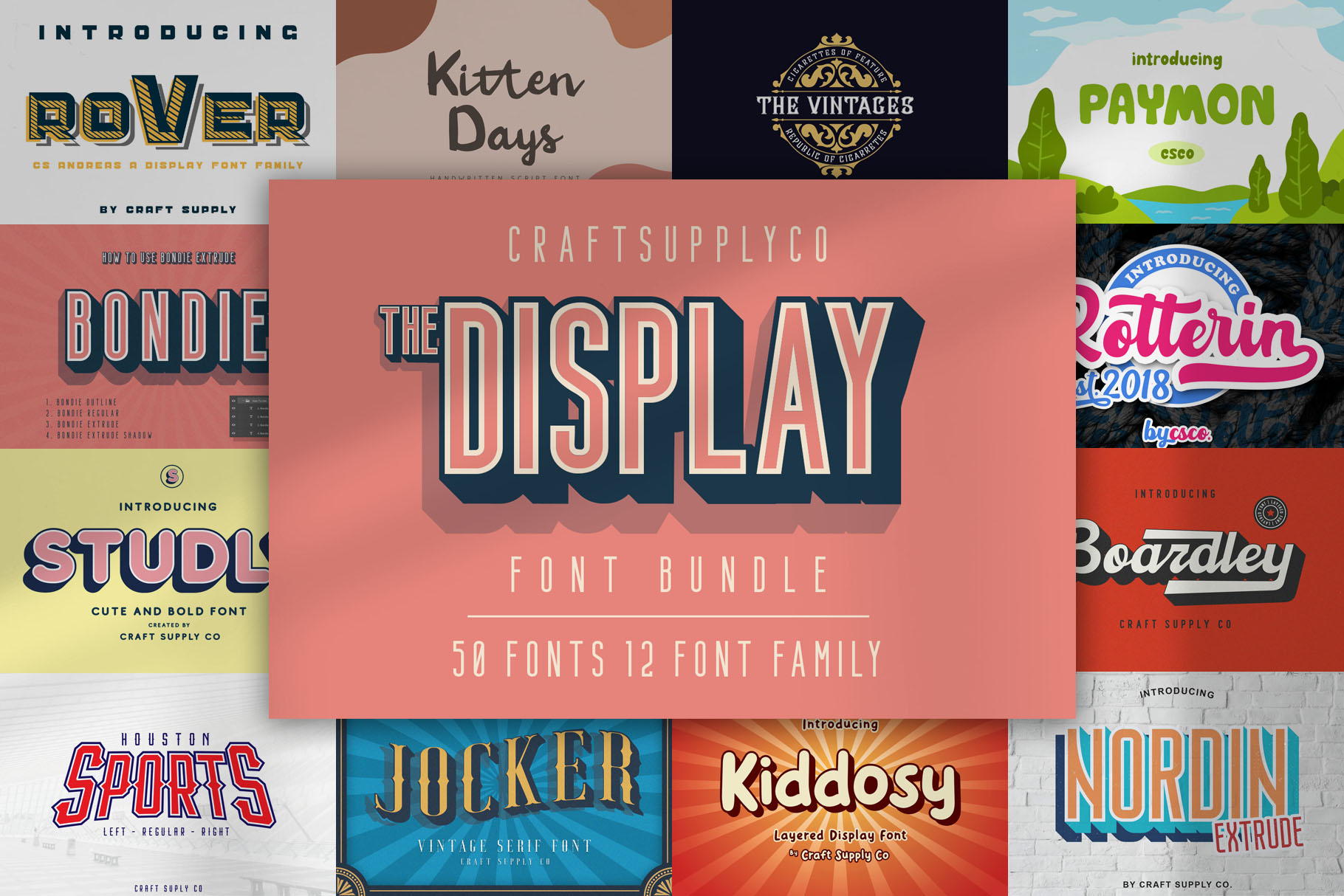 The Display Font Bundle - Craft Supply Co