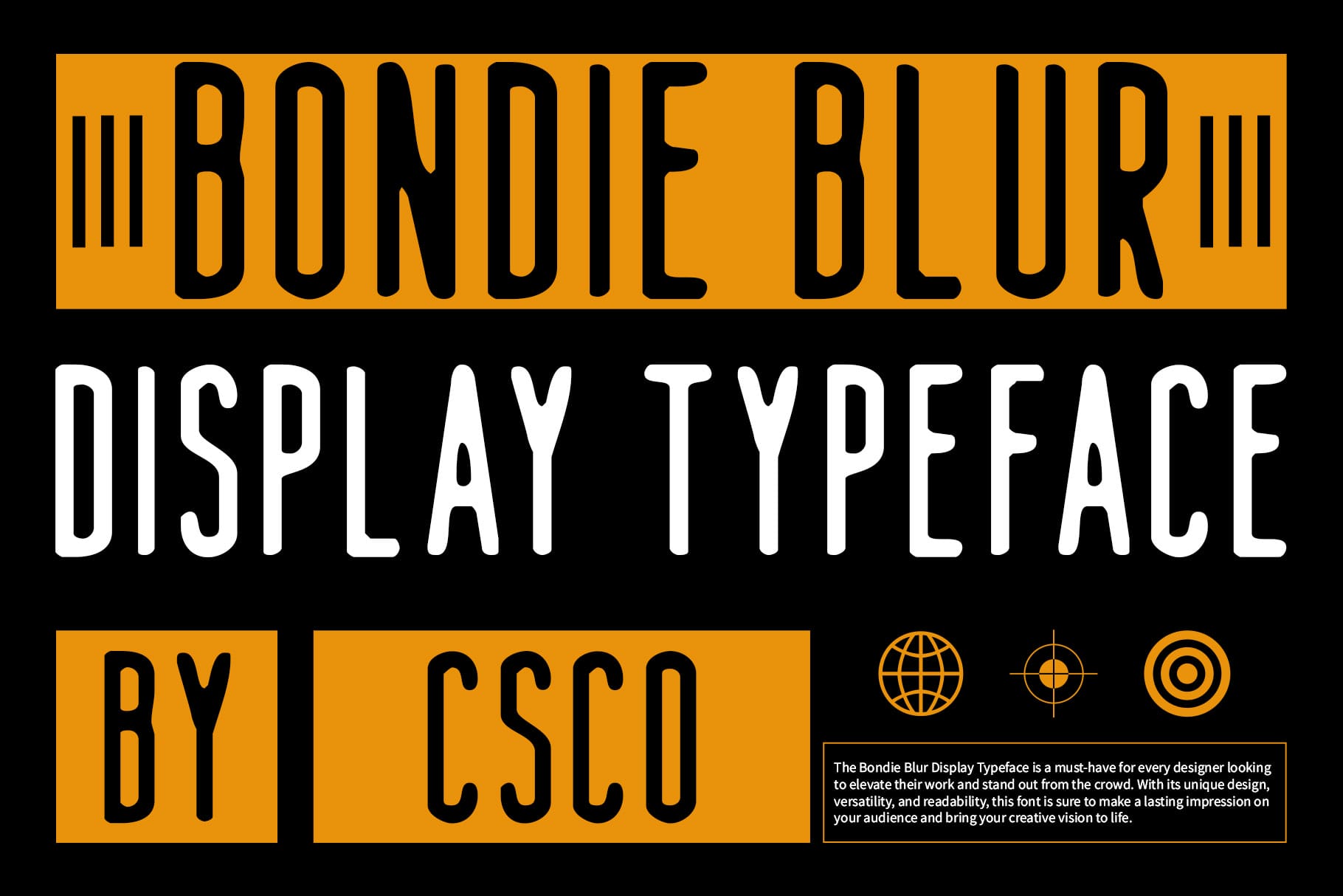 Bondie Blur Font: Condensed Sans-Serif Font with Blur Effect- Craft ...