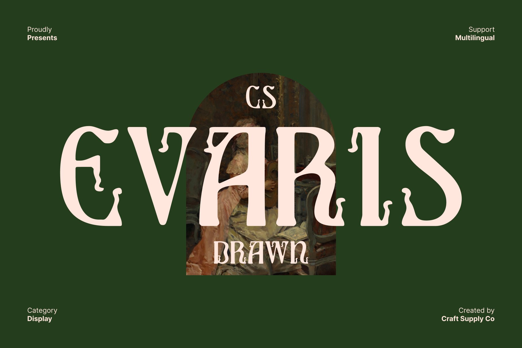 CS Evaris Drawn – Artistic Serif Font with Decorative Elegance