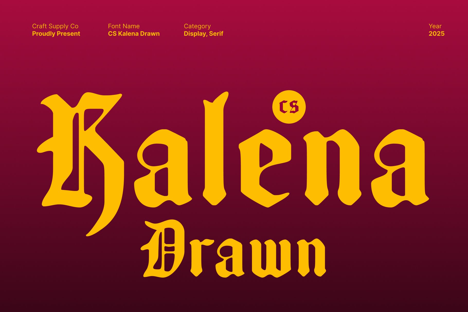 Kalesa Lettering CS Kalena Drawn – Dramatic Textured Blackletter Font