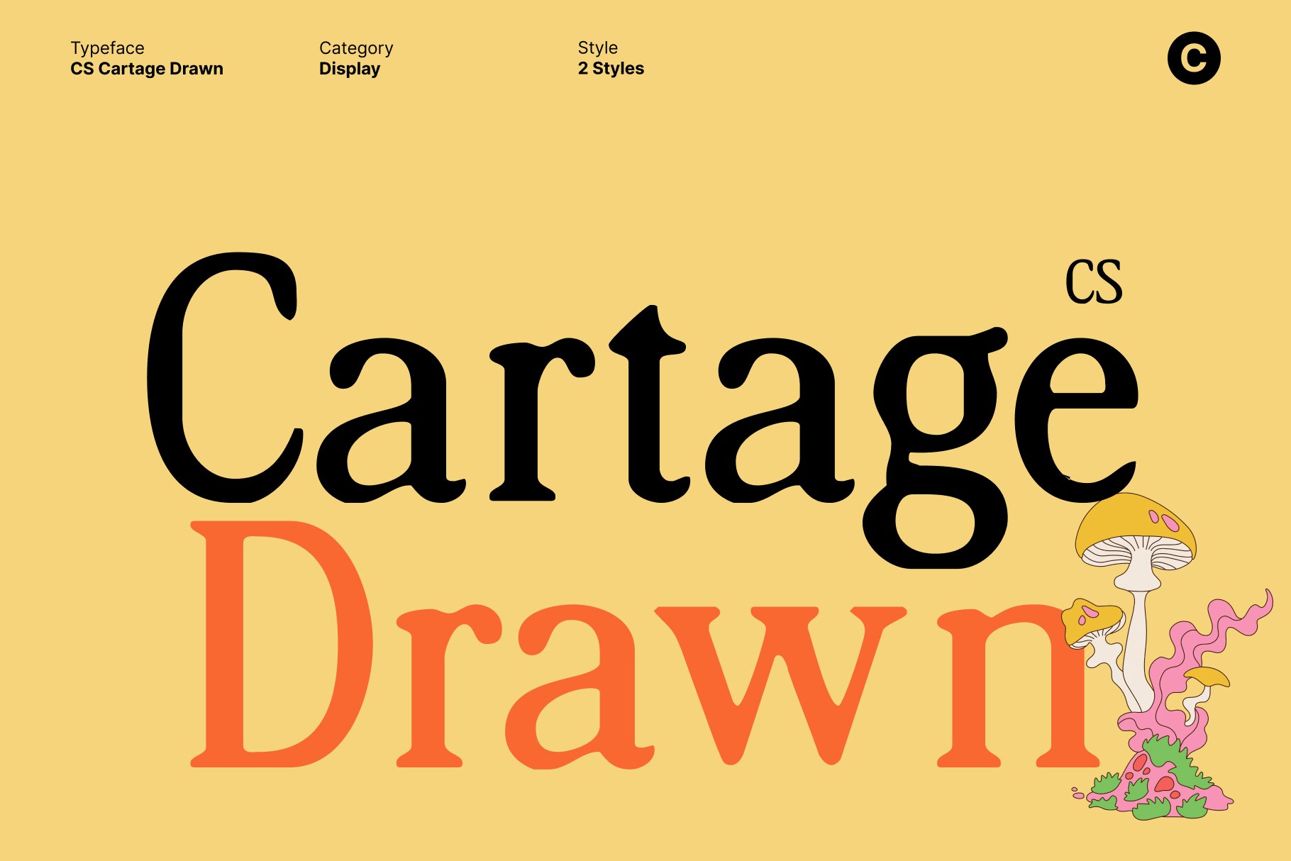 CS Cartage Drawn – Vintage Display Font with Artistic Texture