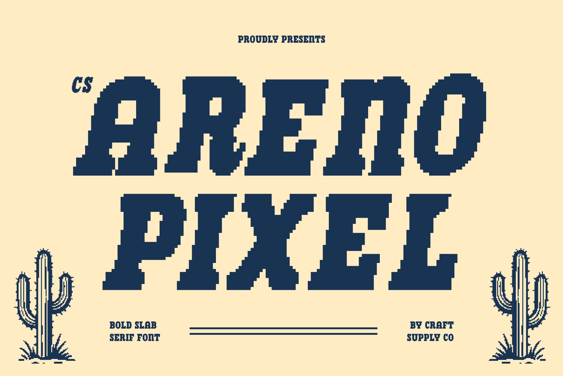 CS Areno Pixel – Bold Retro Slab Serif Pixel Font