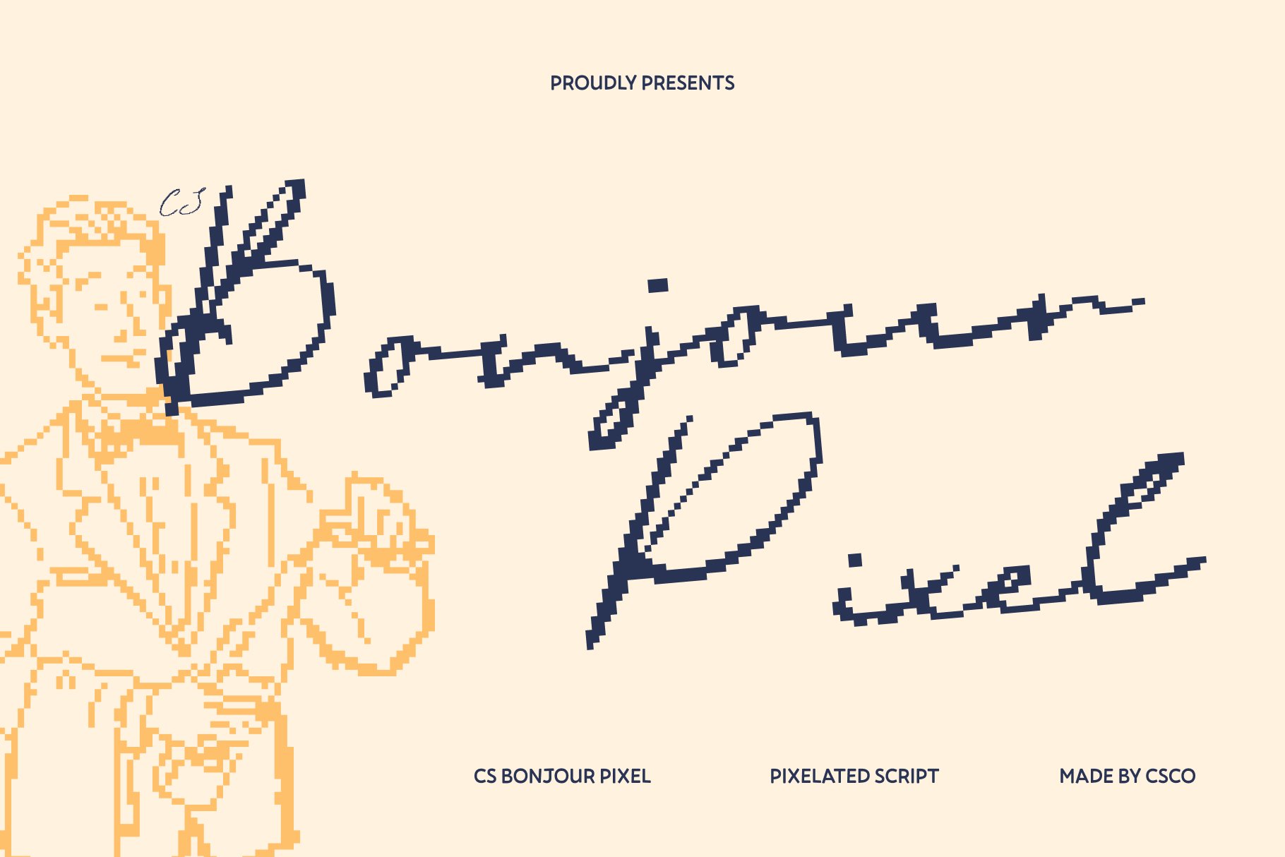 CS Bonjour Pixel – Elegant Signature Script with Luxury Appeal