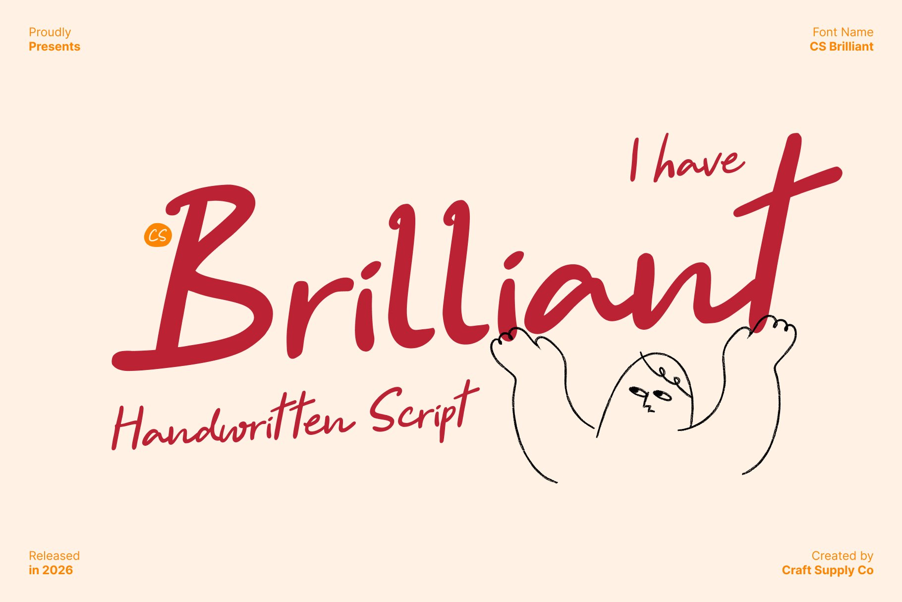 CS Brilliant – Handwritten Script Font with Natural Warmth
