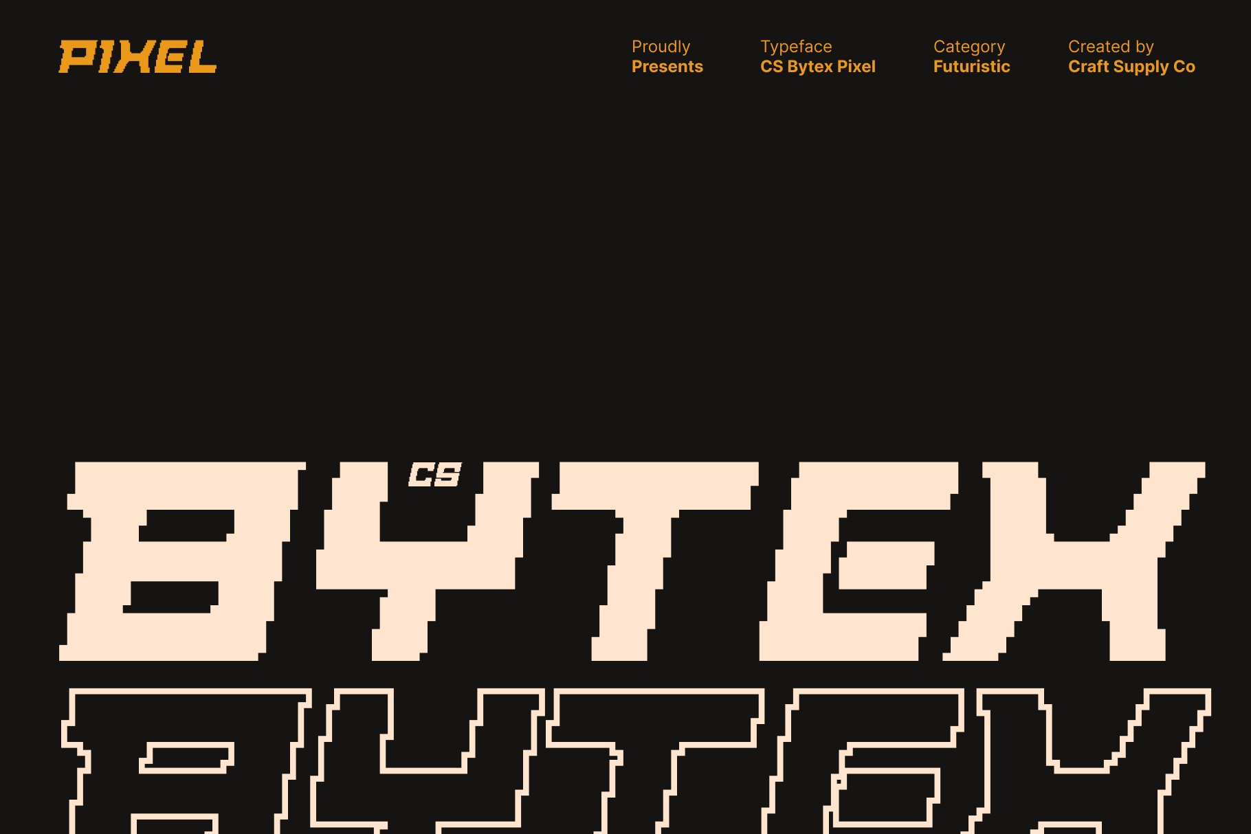 CS Bytex Pixel – Bold Futuristic Pixel Font for Digital Design