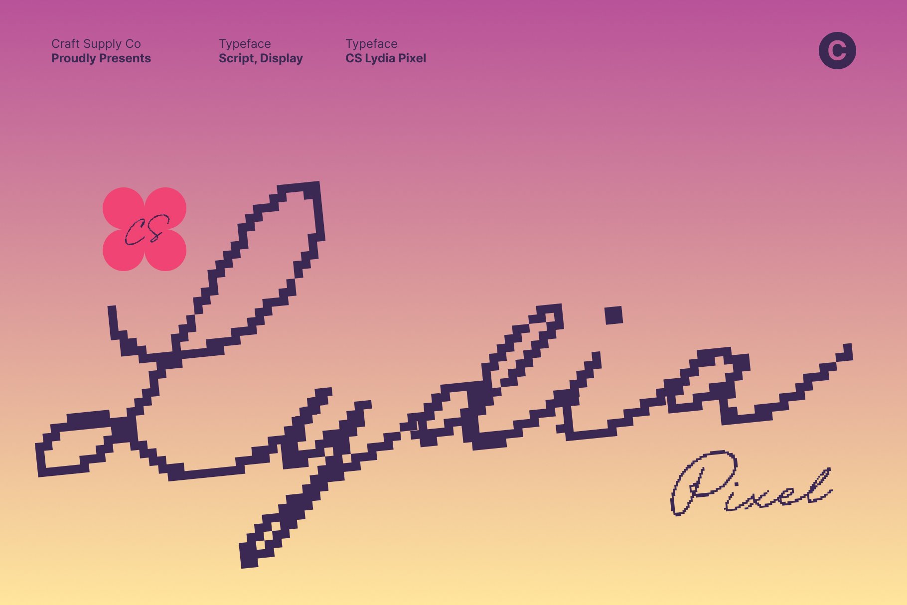 CS Lydia Pixel – Elegant Handwritten Script Pixel Font
