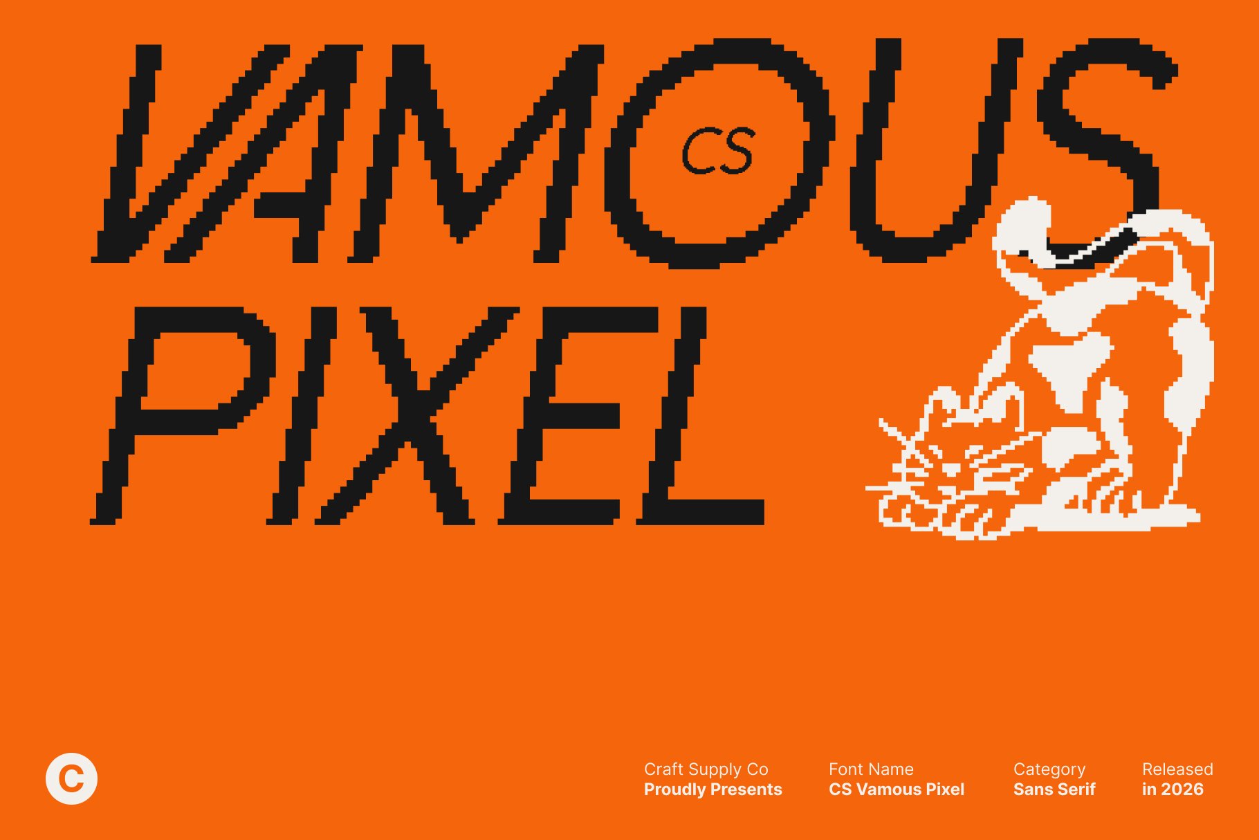 CS Vamous Pixel – Modern Geometric Pixel Sans Serif