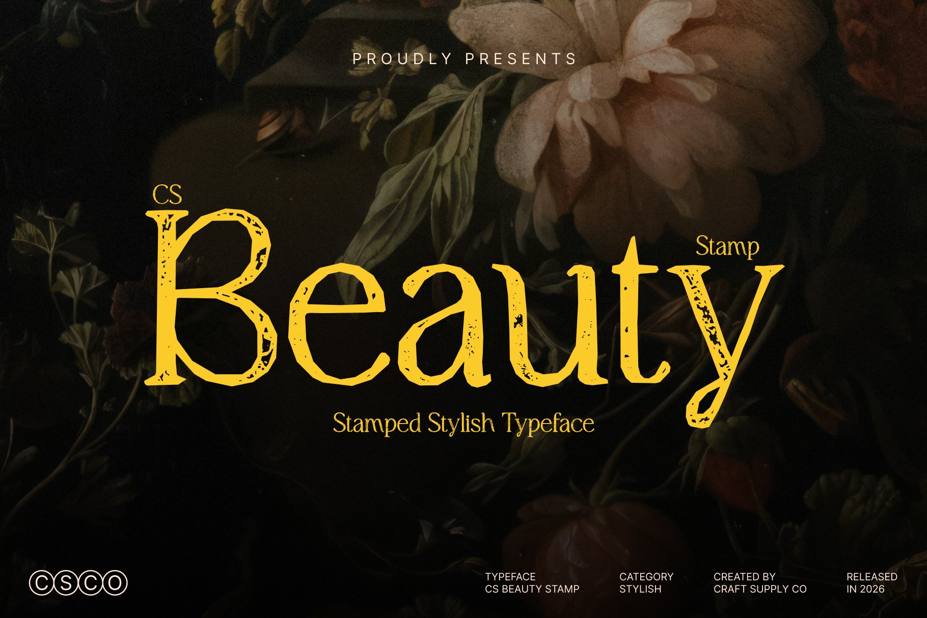 CS Beauty Stamp: Stylish Modern Serif Font with Texture - Craft Supply Co