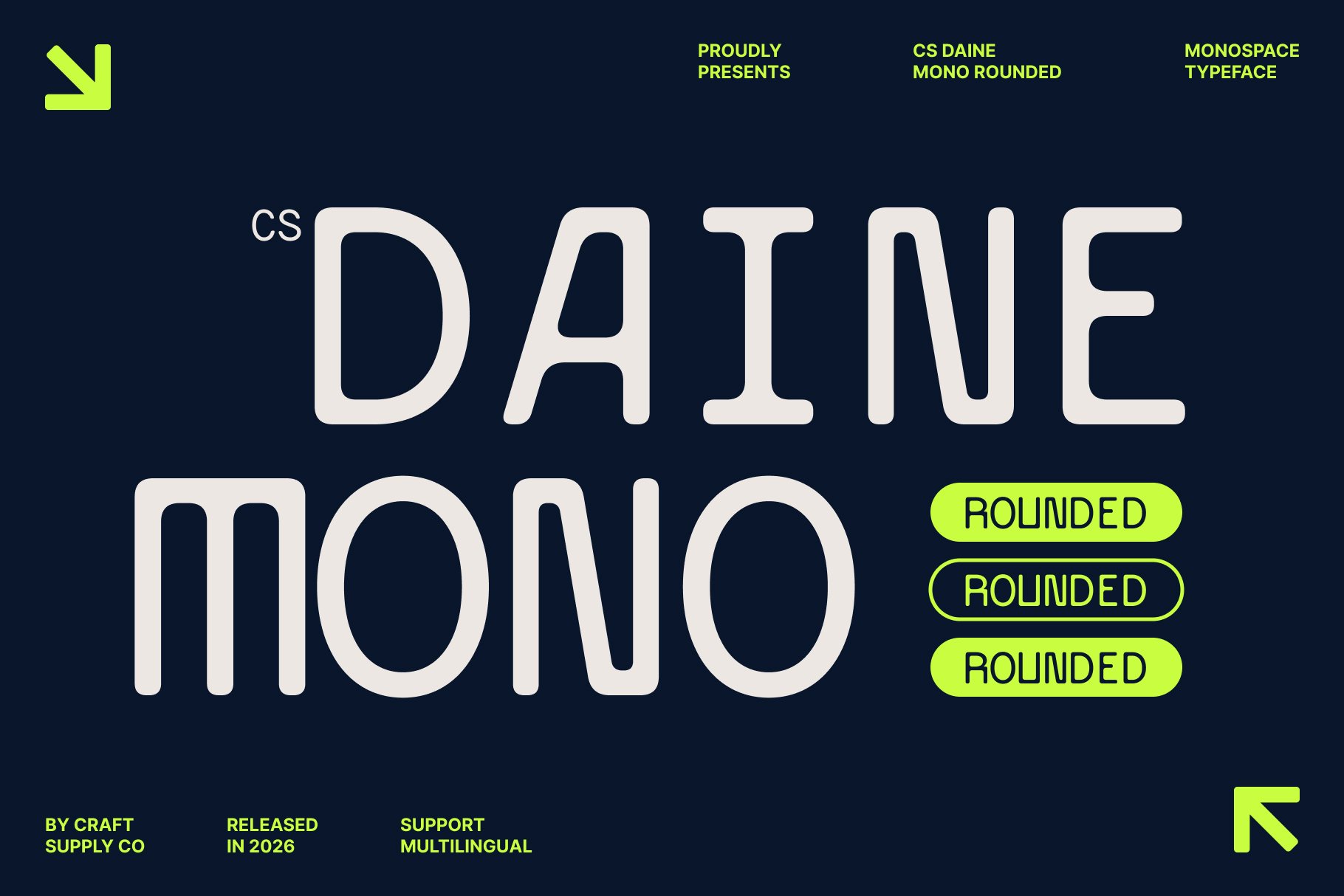 CS Daine Mono Rounded – Modern Geometric Monospaced Font