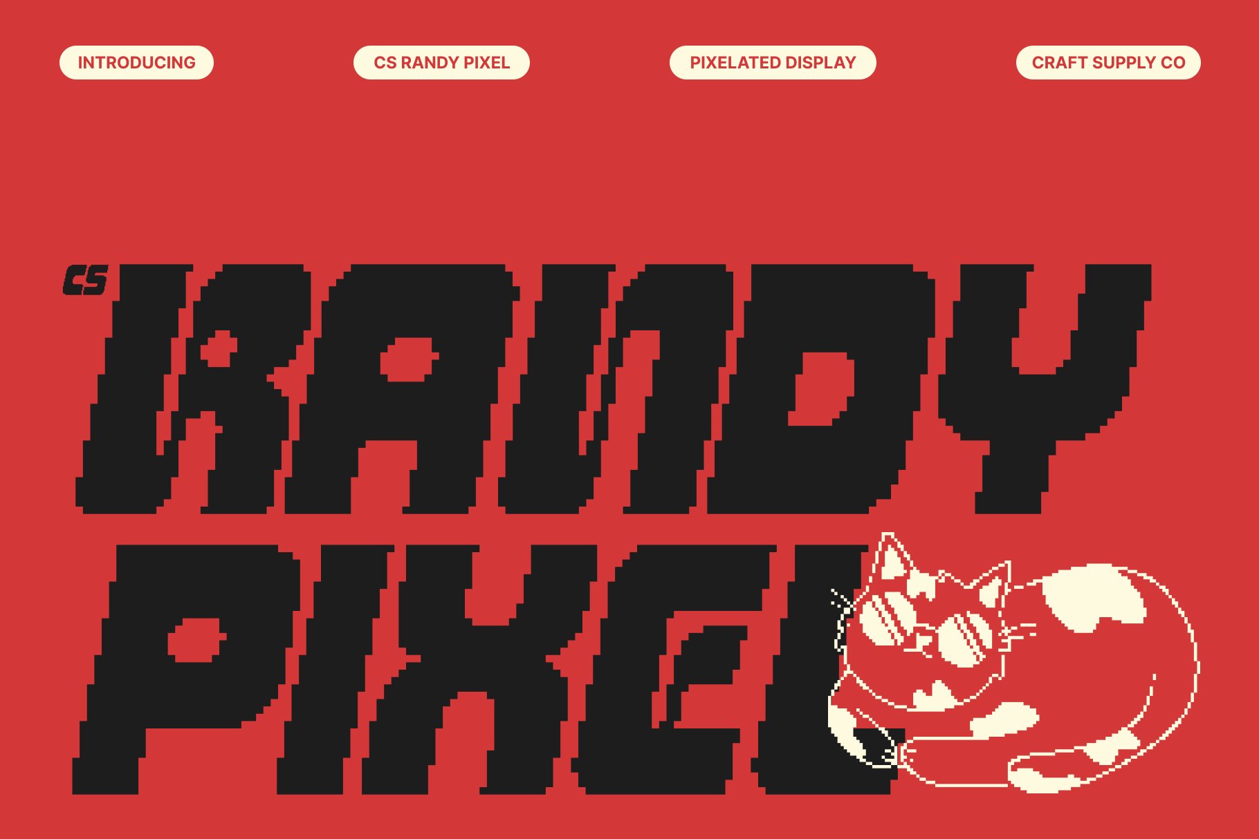 CS Randy Pixel – Futuristic Techno Pixel Display Font