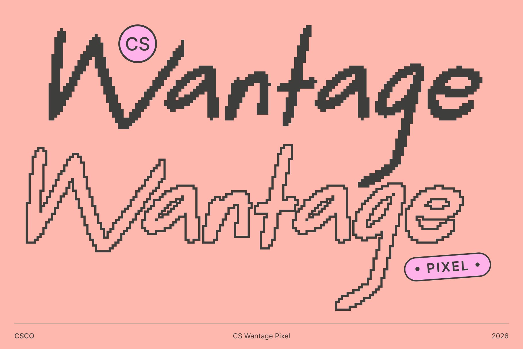 CS Wantage Pixel – Fun Playful Font with Irregular Pixel Style