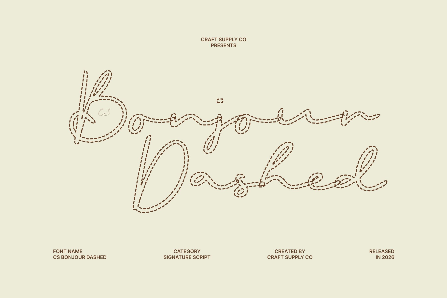 Cs Signature CS Bonjour Dashed: Signature Script Font for Luxury Branding - Craft ...