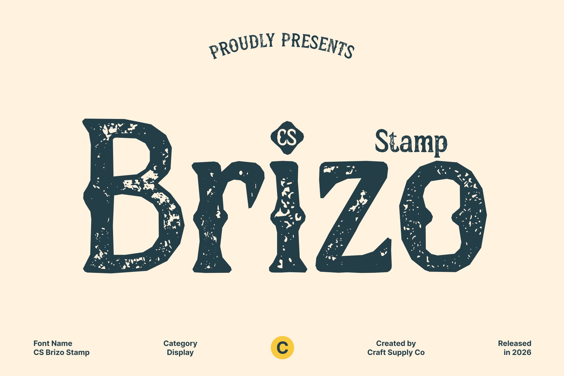 CS Brizo Stamp: Spiky Serif Font with Dramatic Flair - Craft Supply Co