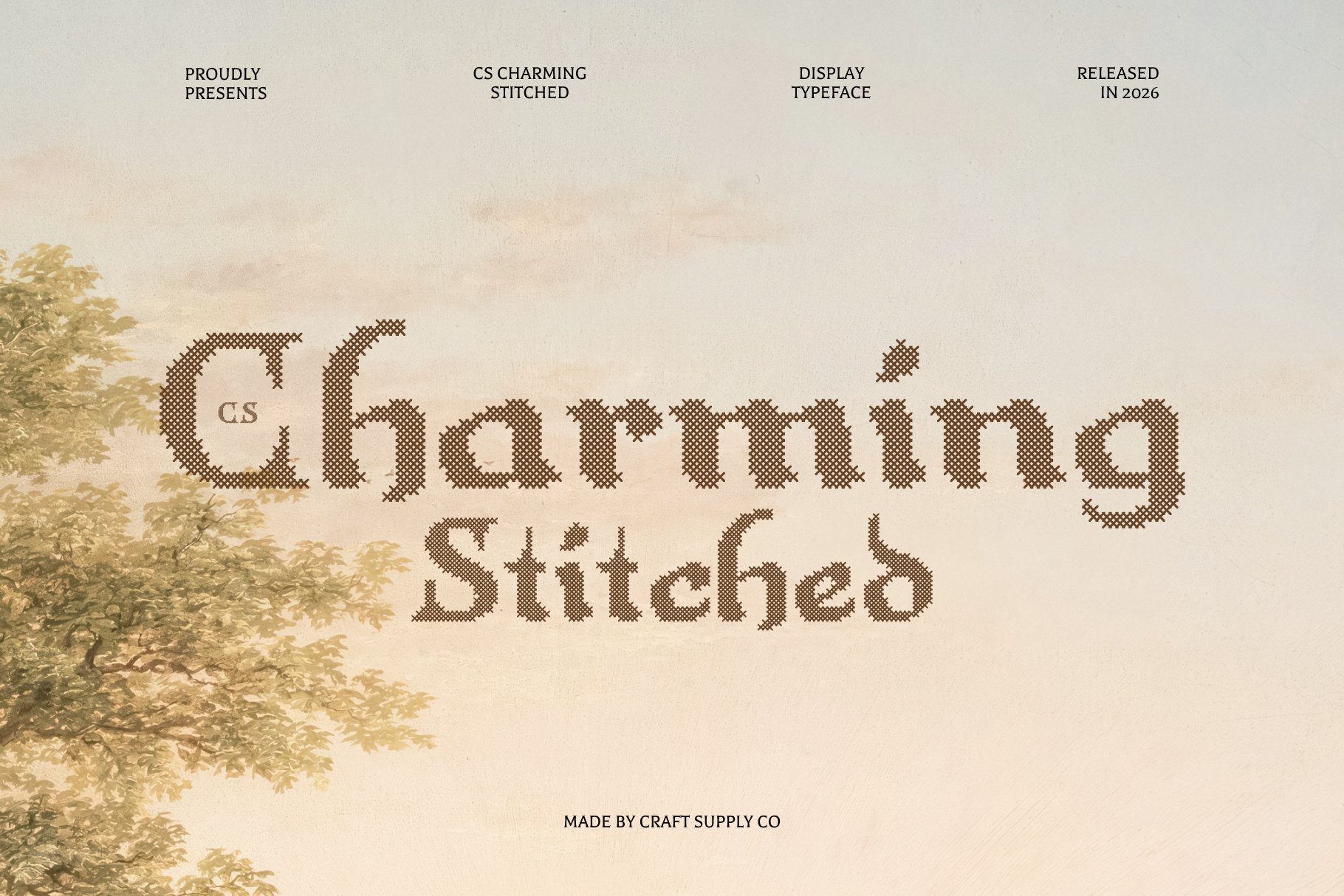 CS Charming Stitched: Uncial Font with Handcrafted Style - Craft Supply Co