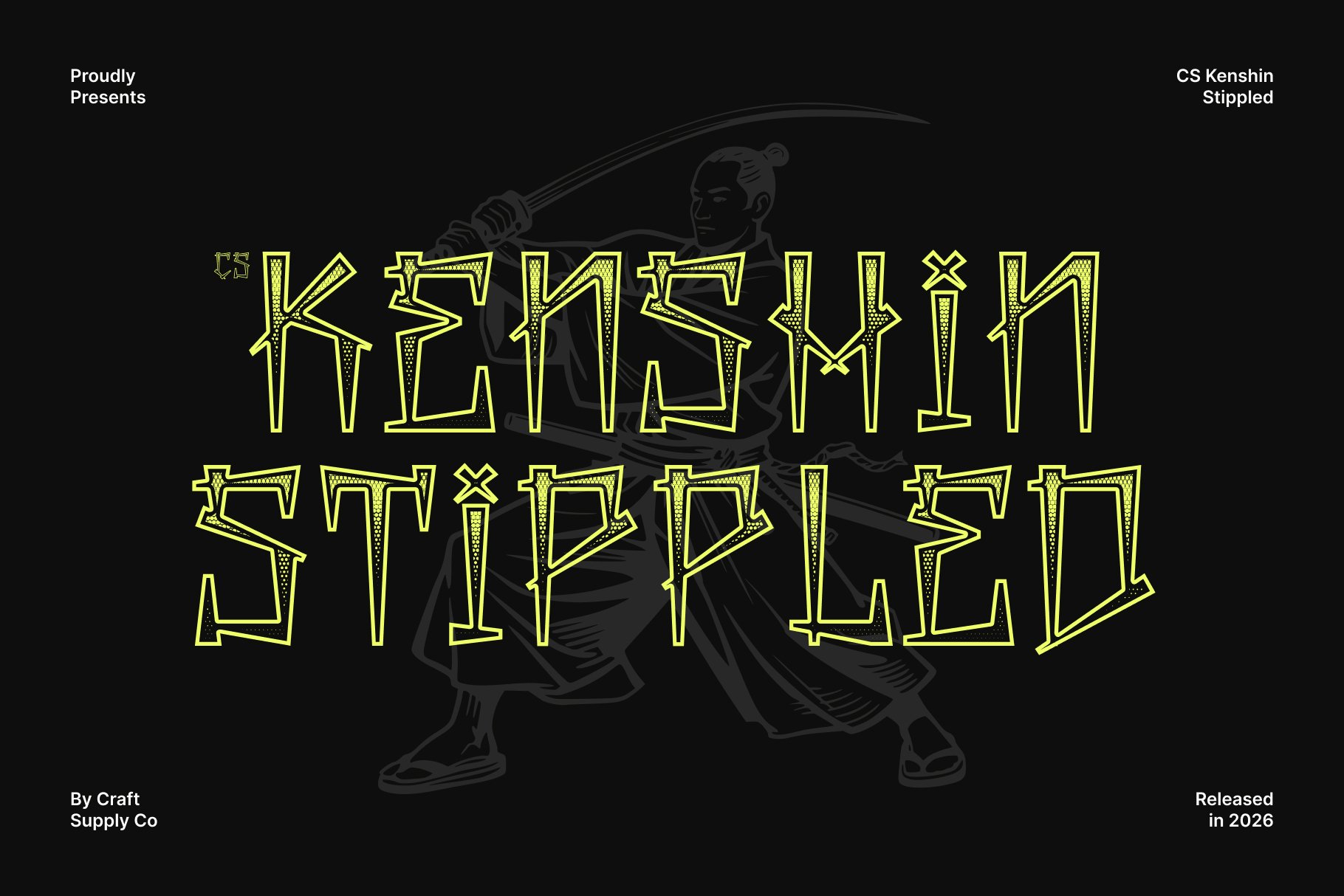 Kishen Lettering CS Kenshin Stippled: Bold Chicano Graffiti Font - Craft Supply Co