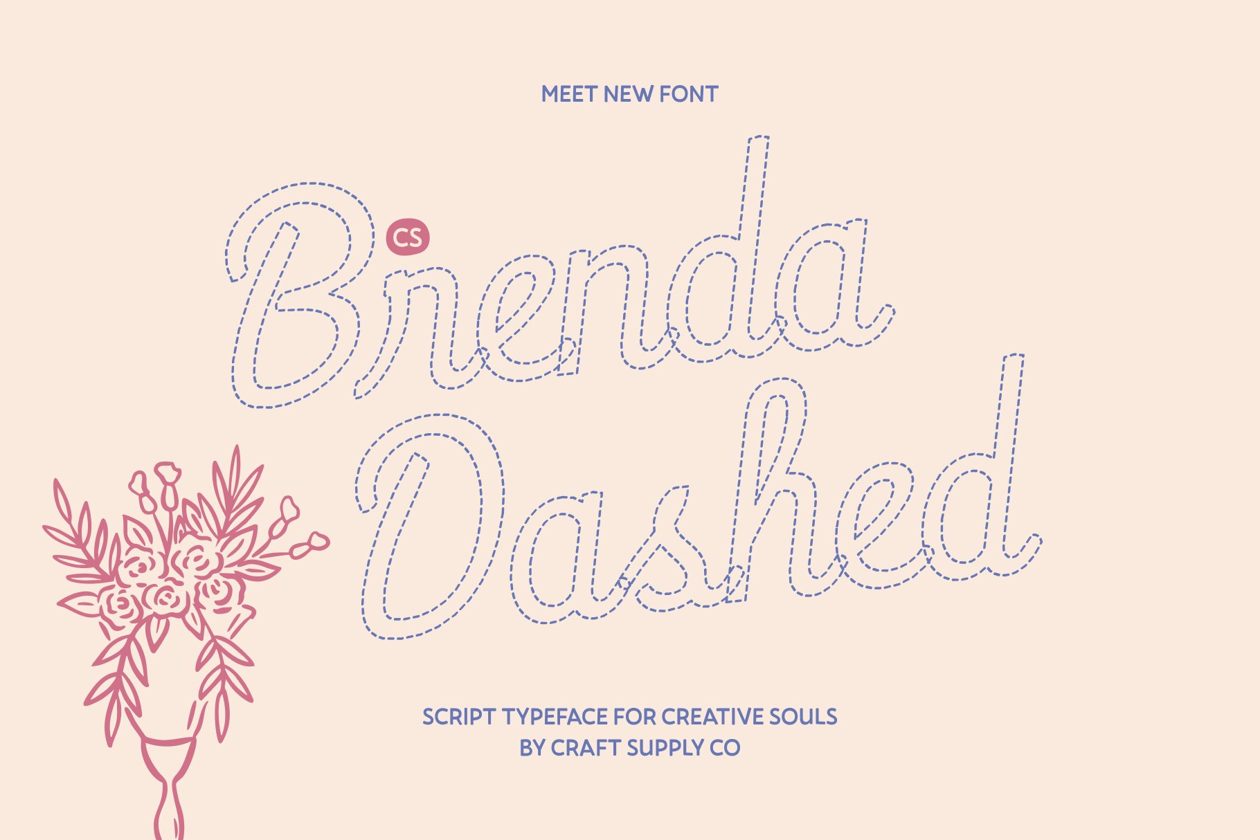 CS Brenda Dashed: Minimalist Script Font - Craft Supply Co
