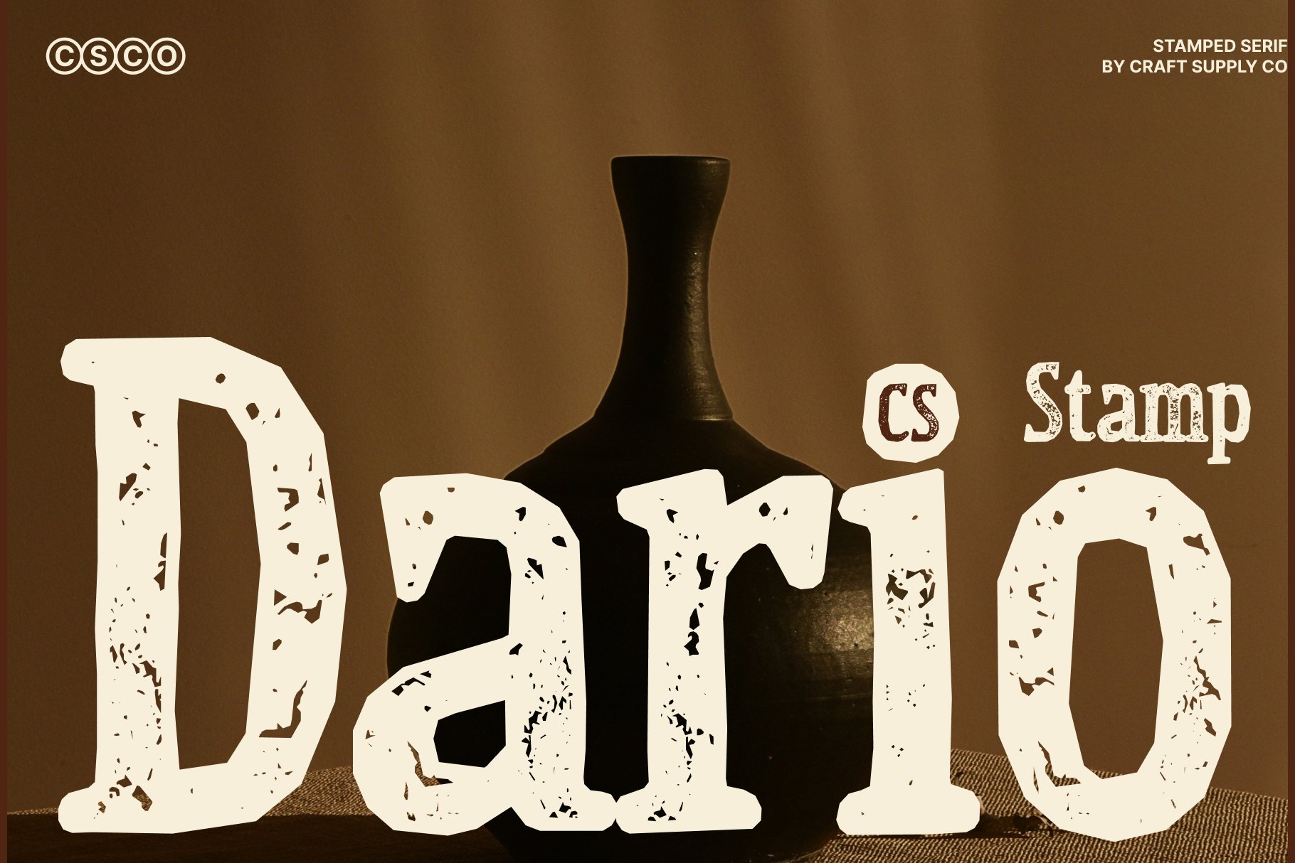 CS Dario Stamp: Bold Serif Font with Vintage Stamp Texture - Craft ...