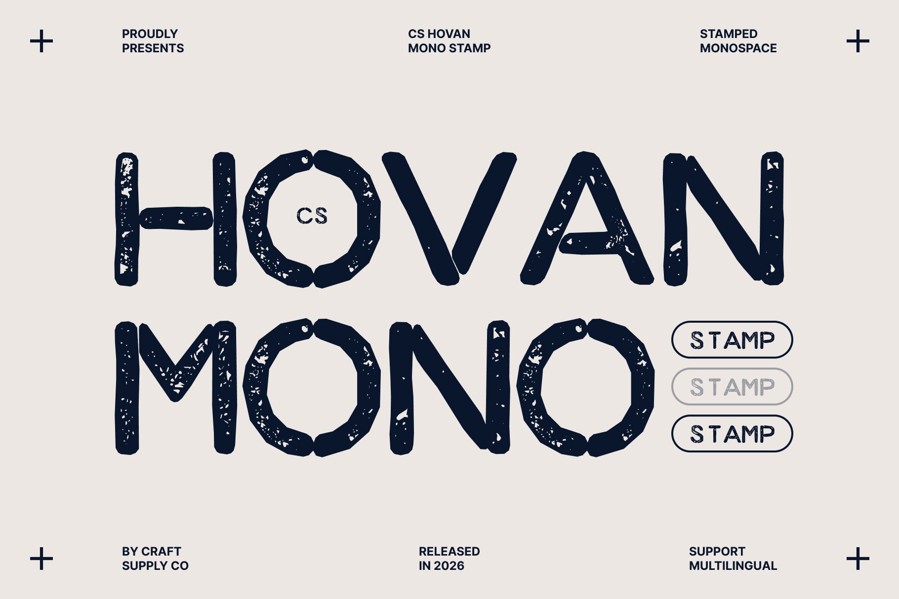CS Hovan Mono Stamp: Monospaced Stencil Font - Craft Supply Co