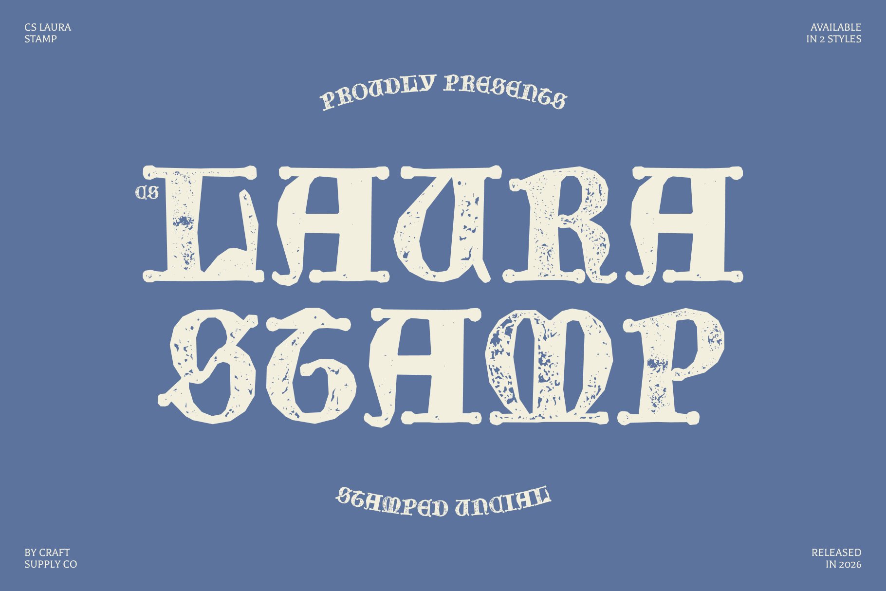 CS Laura Stamp: Gothic Uncial Font with Vintage Print Texture - Craft ...