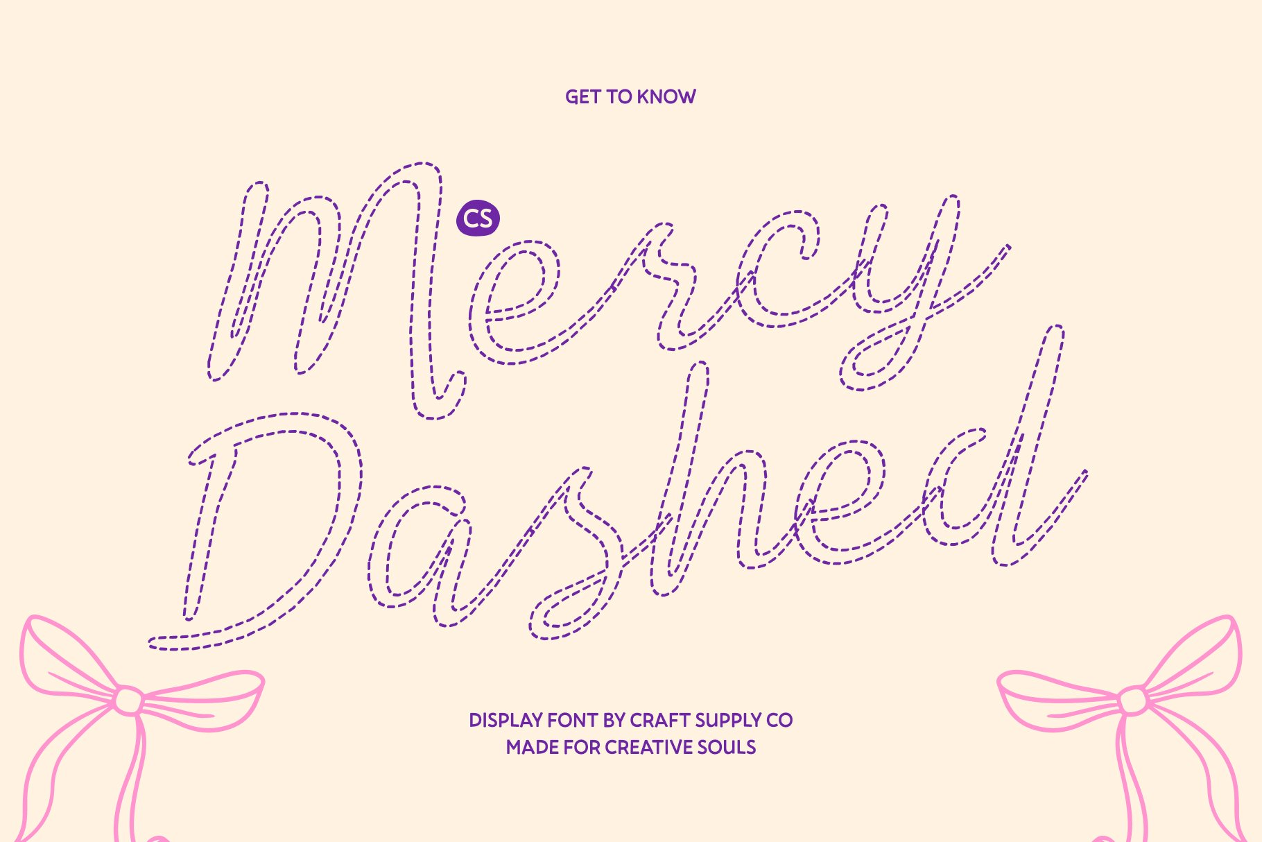 Mercy In Script CS Mercy Dashed: Elegant Modern Script Font - Craft Supply Co