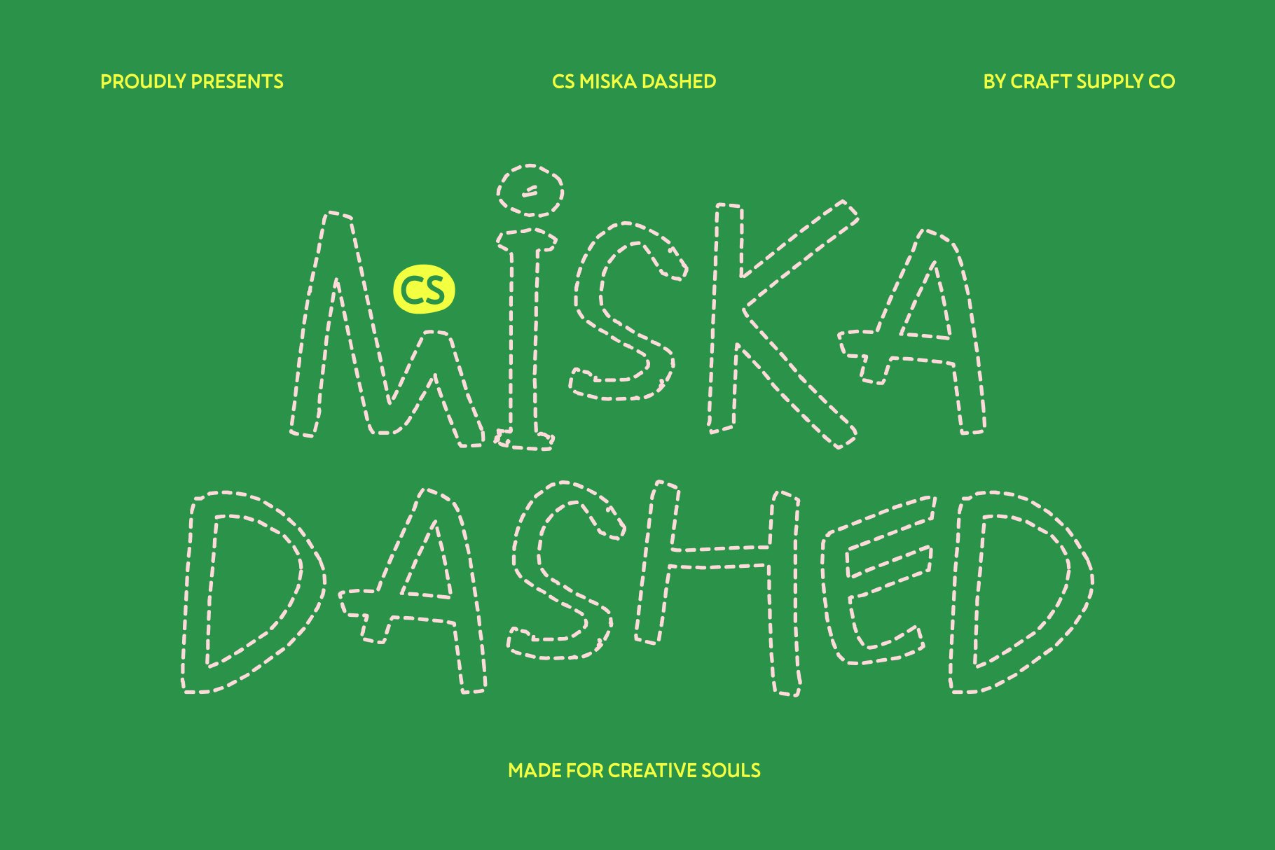CS Miska Dashed: Playful Messy Handwritten Font - Craft Supply Co