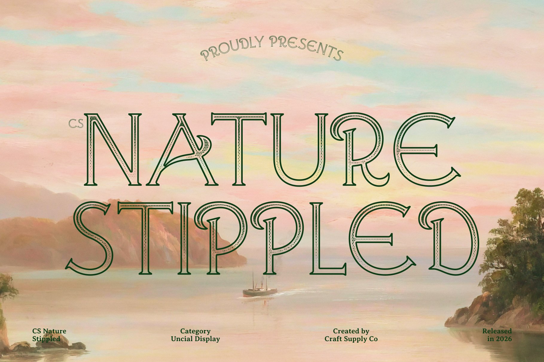 CS Nature Stippled: Uncial Serif Font - Craft Supply Co
