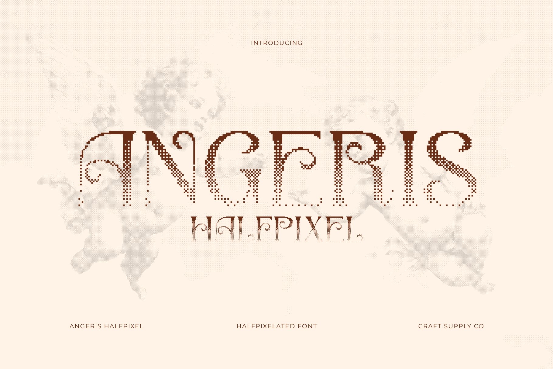 Angeris Halfpixel: Retro Art Nouveau Serif Font - Craft Supply Co
