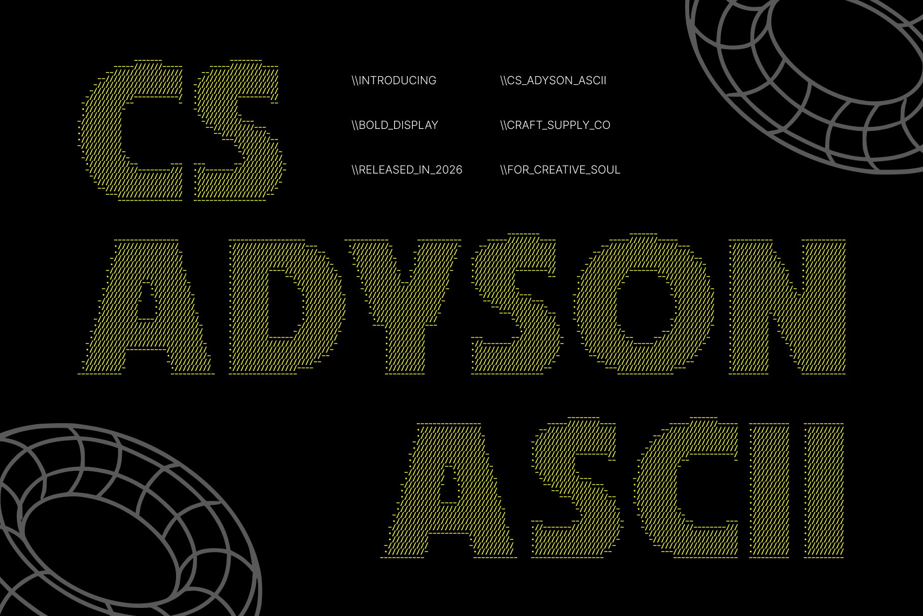 CS Adyson Ascii : Bold Cyber ASCII Display Font - Craft Supply Co
