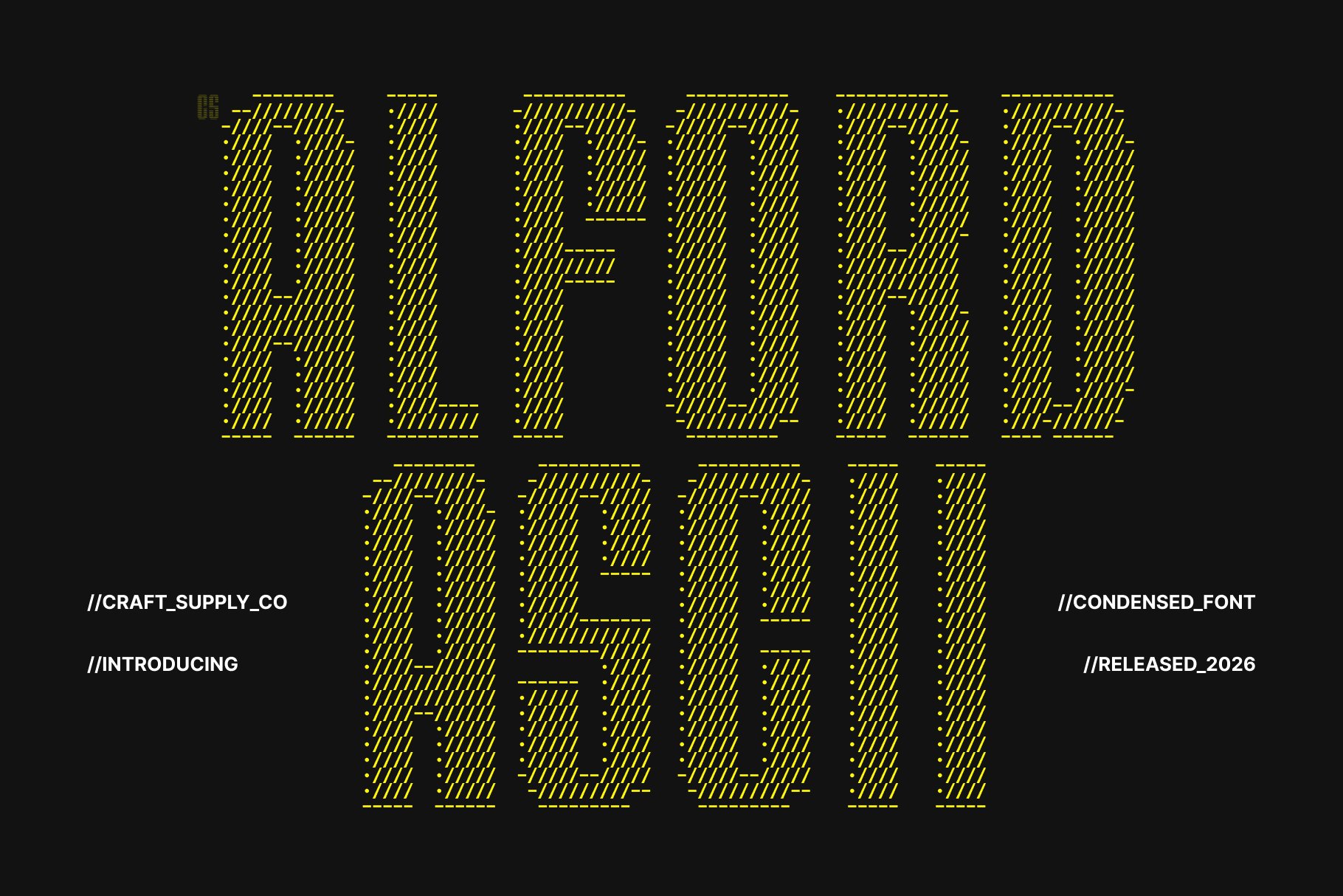CS Alford Ascii: Condensed ASCII Sans Serif Display Font - Craft Supply Co