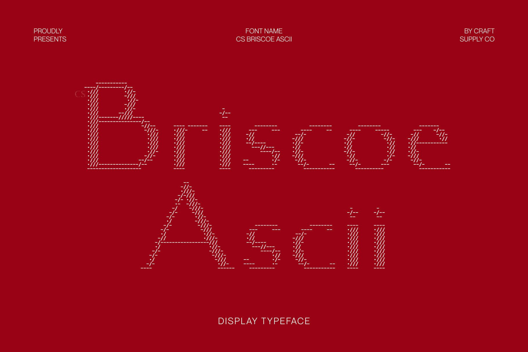 CS Briscoe Ascii: Modern Serif ASCII Display Font - Craft Supply Co