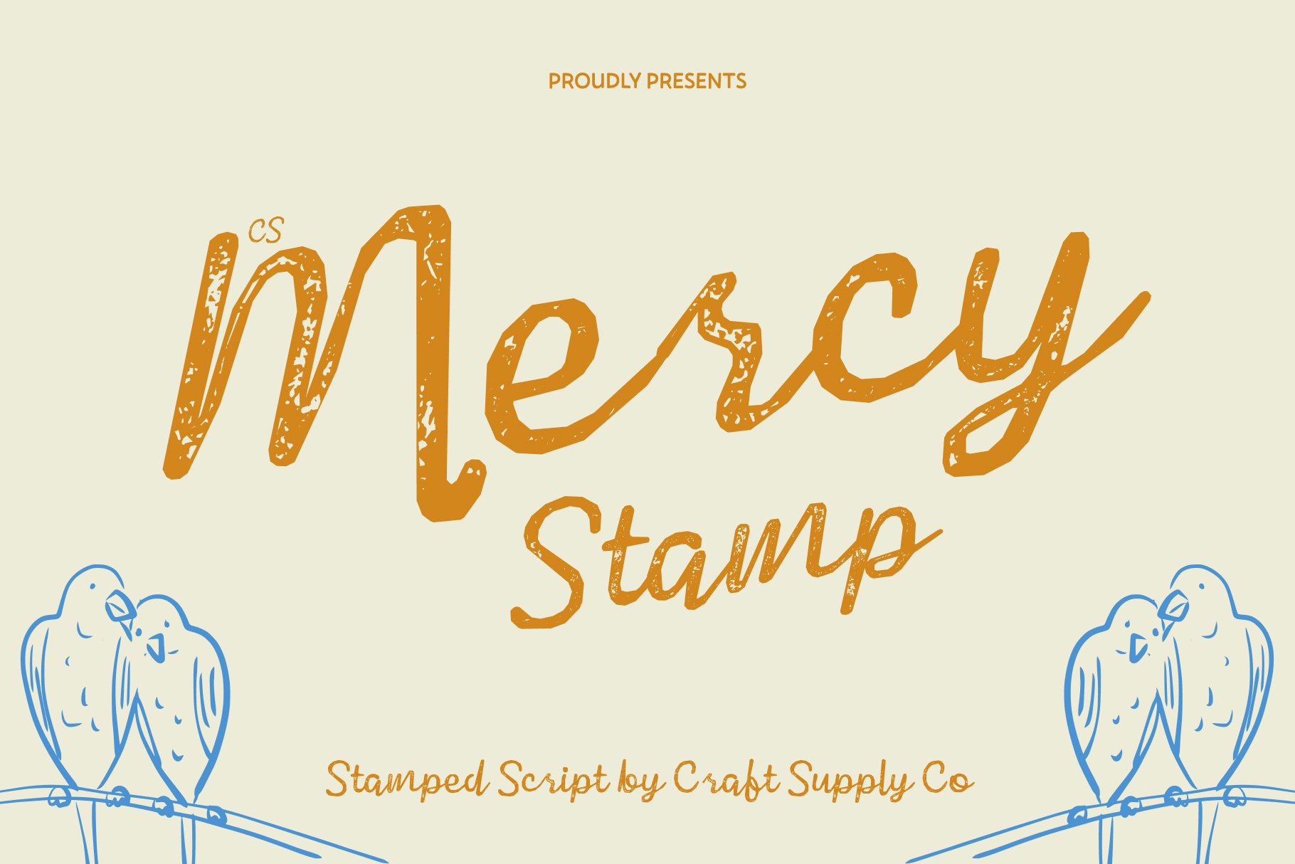 Mercy In Script CS Mercy Stamp: Elegant Script Font with Vintage Ink Texture - Craft ...