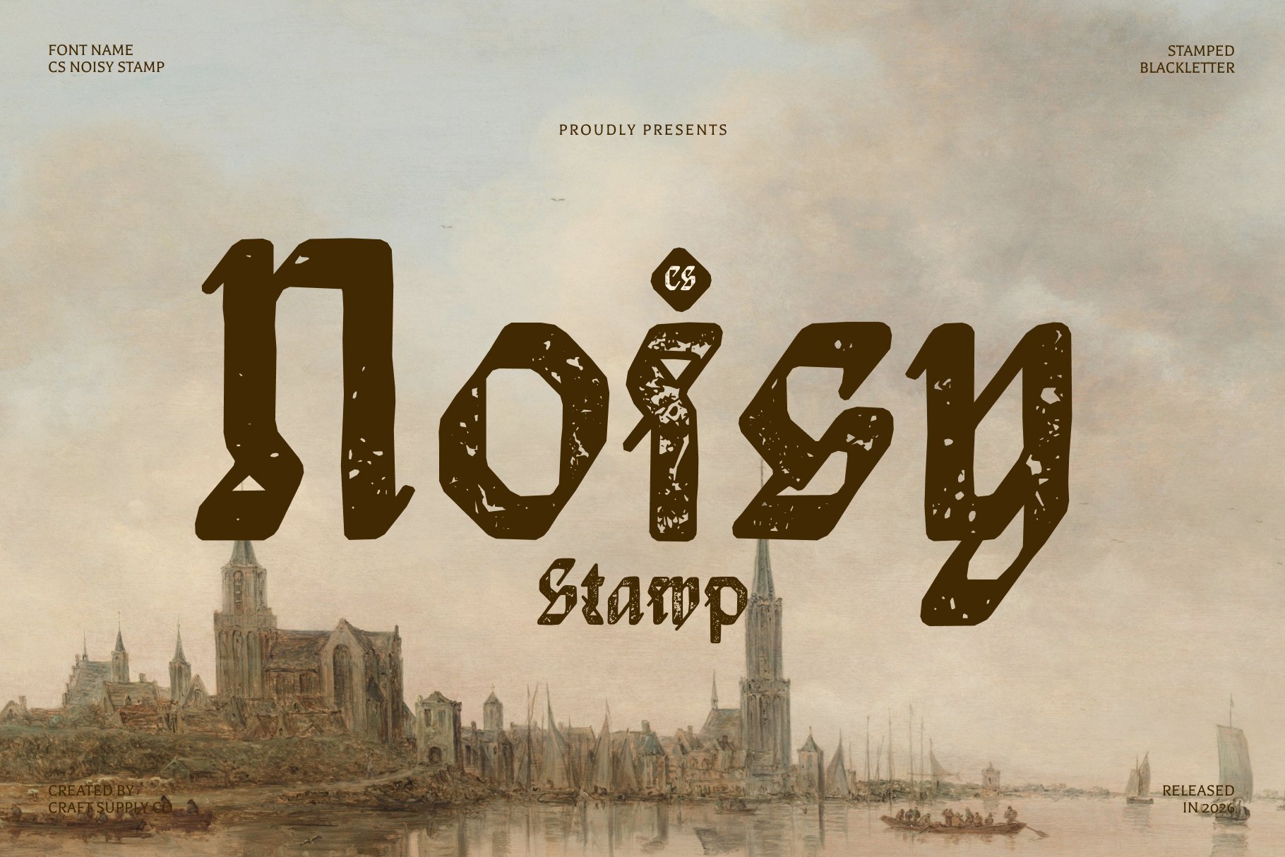 CS Noisy Stamp: Decorative Blackletter Font - Craft Supply Co