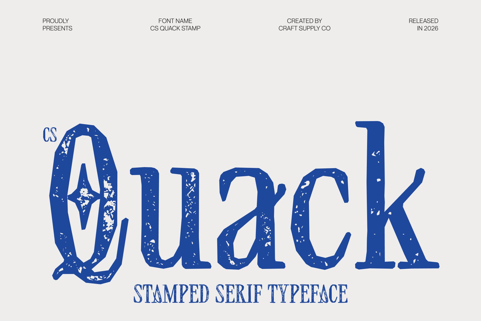 CS Quack Stamp: Aesthetic Display Font with Vintage Style - Craft Supply Co